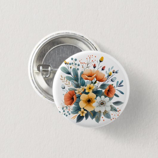 Badge Rond 2,50 Cm Mother's Day Boho Flowers Clipart-61983 (Devant & derrière)