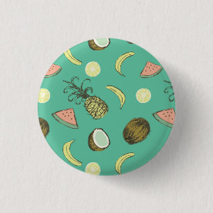 Badge Rond 2,50 Cm Motif à doodle de fruits tropicaux