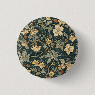 Badge Rond 2,50 Cm Motif Art nouveau floral vintage de William Morris