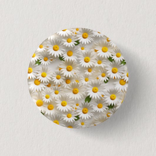 Badge Rond 2,50 Cm Motif blanc 3D Daisy (Devant)
