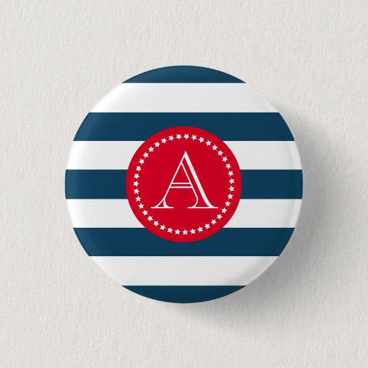Badge Rond 2,50 Cm Motif bleu et blanc (Devant)