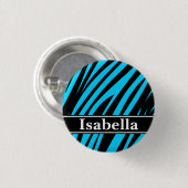 Badge Rond 2,50 Cm Motif Blue Black Stripes (Devant & derrière)