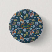 Badge Rond 2,50 Cm Motif d'aquarelle Blue Birds (Devant)