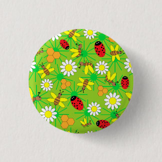 Badge Rond 2,50 Cm Motif de bogue d'abeilles et de dame.ai