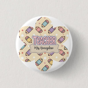 Badge Rond 2,50 Cm Motif de crayon d'appréciation de professeur migno