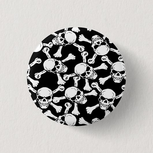 BADGE ROND 2,50 CM MOTIF DE CROSSBONNES DES HABILETÉS GOTHIQUES (Devant)