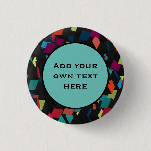 Badge Rond 2,50 Cm Motif de cube géométrique Abstrait tendance