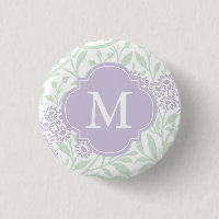 Motif de Damas florales de lavande verte monogramm
