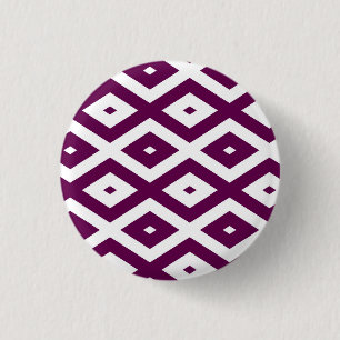 Badge Rond 2,50 Cm Motif de diamant blanc et violet de prune