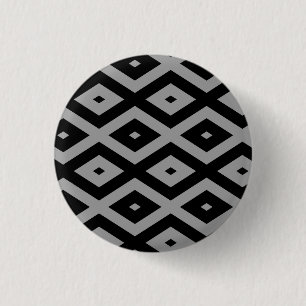 Badge Rond 2,50 Cm Motif de diamants gris et noir