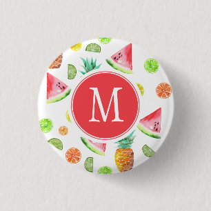 Badge Rond 2,50 Cm Motif de fruit glacé d'aquarelle