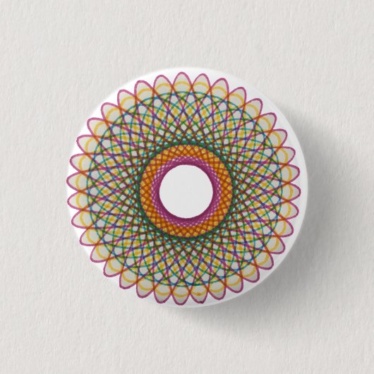 Badge Rond 2,50 Cm Motif de la Fierté du Spirographe : Pan (Devant)