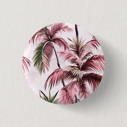 Badge Rond 2,50 Cm Motif de palme Ethereales rosé (Devant)