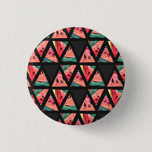 Badge Rond 2,50 Cm Motif de pastèque Abstrait tiré à la main (Devant)