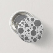 Badge Rond 2,50 Cm Motif de points Polka gris ardoise (Devant & derrière)