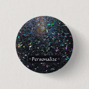 Badge Rond 2,50 Cm Motif de verre teinté abstrait iridescent personna