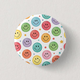 Badge Rond 2,50 Cm Motif d'émoji souriant