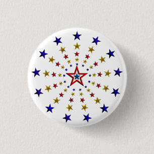 Badge Rond 2,50 Cm Motif des étoiles patriotiques