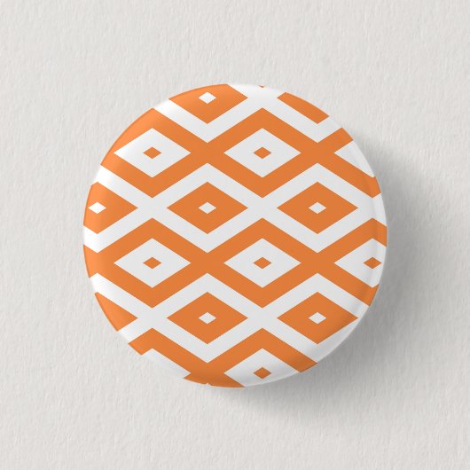 Badge Rond 2,50 Cm Motif diamant orange et blanc (Devant)