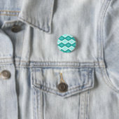 Badge Rond 2,50 Cm Motif diamant turquoise (En situation)