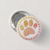 Badge Rond 2,50 Cm Motif D'Impression Paw Et Round Frame Dog (Devant & derrière)