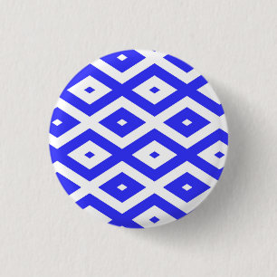 Badge Rond 2,50 Cm Motif en diamant bleu et blanc