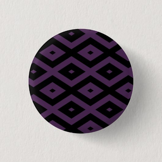 Badge Rond 2,50 Cm Motif en diamant noir et violet foncé (Devant)