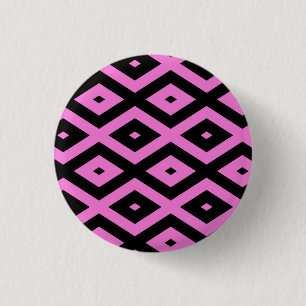 Badge Rond 2,50 Cm Motif en diamant rose et noir