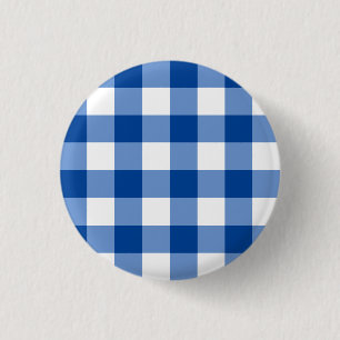 Badge Rond 2,50 Cm Motif en vichy bleu