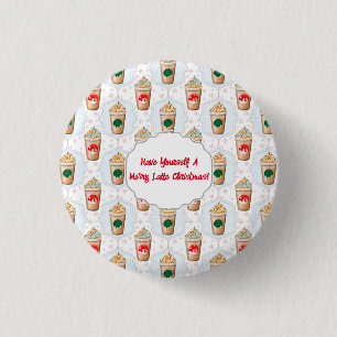 Badge Rond 2,50 Cm Motif flocon de neige Ogee pour Latte de Noël