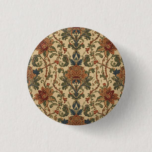 Badge Rond 2,50 Cm Motif floral Art Nouveau de William Morris Compton