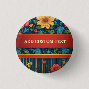 Badge Rond 2,50 Cm Motif floral élégant