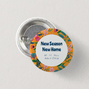 Badge Rond 2,50 Cm Motif floral tropical moderne