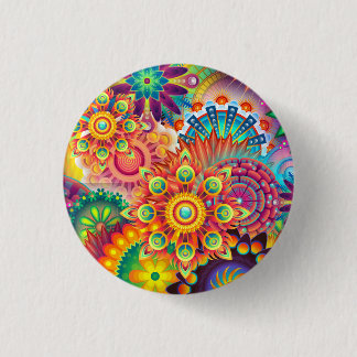 Badge Rond 2,50 Cm Motif funky rétro Abstrait Bohème