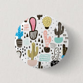 Badge Rond 2,50 Cm Motif géométrique de cactus moderne (Devant)
