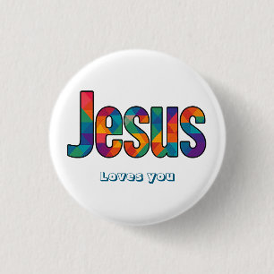 Badge Rond 2,50 Cm Motif géométrique Jésus