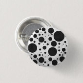 Badge Rond 2,50 Cm Motif Kohl Black Polka (Devant & derrière)