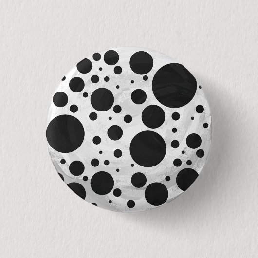 Badge Rond 2,50 Cm Motif Kohl Black Polka (Devant)