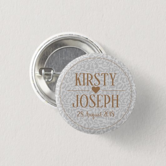Badge Rond 2,50 Cm Motif Mariage classique moderne (Devant & derrière)