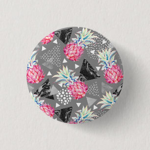 Badge Rond 2,50 Cm Motif texturé à ananas géométrique