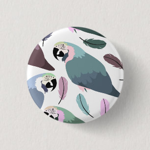 Badge Rond 2,50 Cm Motif tropical de perroquets modernes
