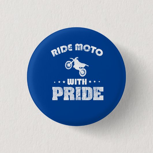 Badge Rond 2,50 Cm Moto de course avec fierté (Devant)
