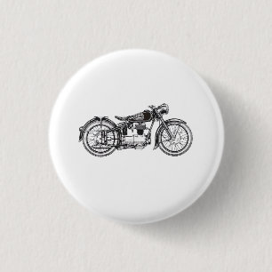Badge Rond 2,50 Cm Moto Vintage Rétro _ J'Aime Ma Moto