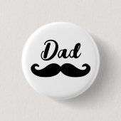 Badge Rond 2,50 Cm Moustache à guidon noir papa (Devant)