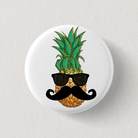 Badge Rond 2,50 Cm Moustache d'ananas (Devant)