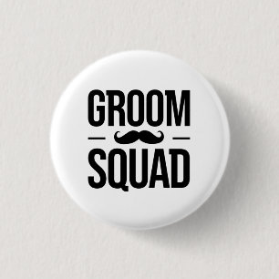 Badge Rond 2,50 Cm Moustache de l'équipe de groom