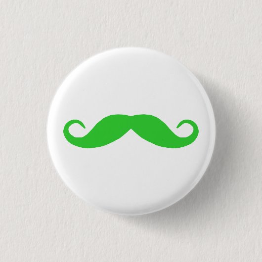 Badge Rond 2,50 Cm Moustache verte à la lime (Devant)
