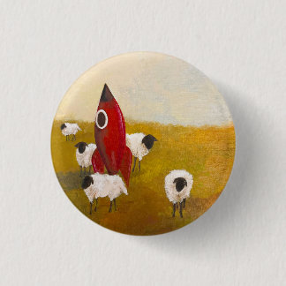 Badge Rond 2,50 Cm Mouton Fusée
