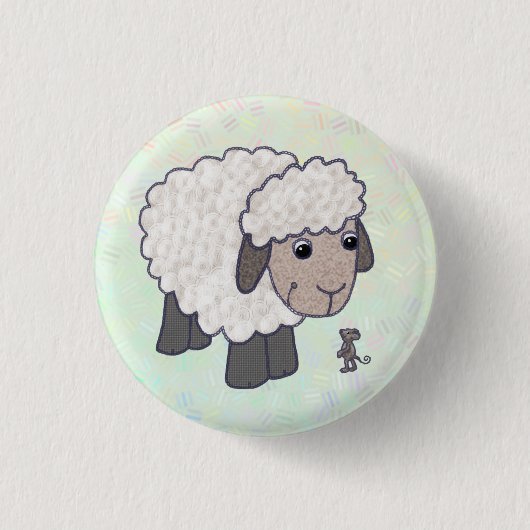 Badge Rond 2,50 Cm Moutons et souris (Devant)