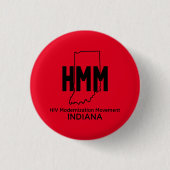 Badge Rond 2,50 Cm Mouvement de modernisation du VIH Indiana (Devant)